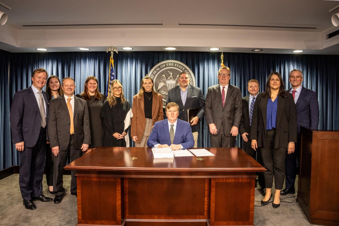 Governor Tate Reeves signs bills allowing Amazon Web Service's $10 billion investment in Entergy Mississippi service area.